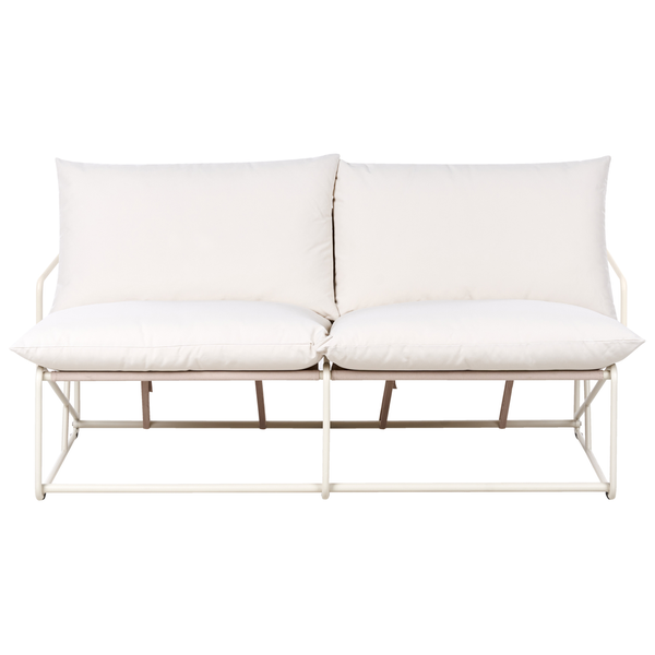 Gartensitzbank mit Metallrahmen und Polster