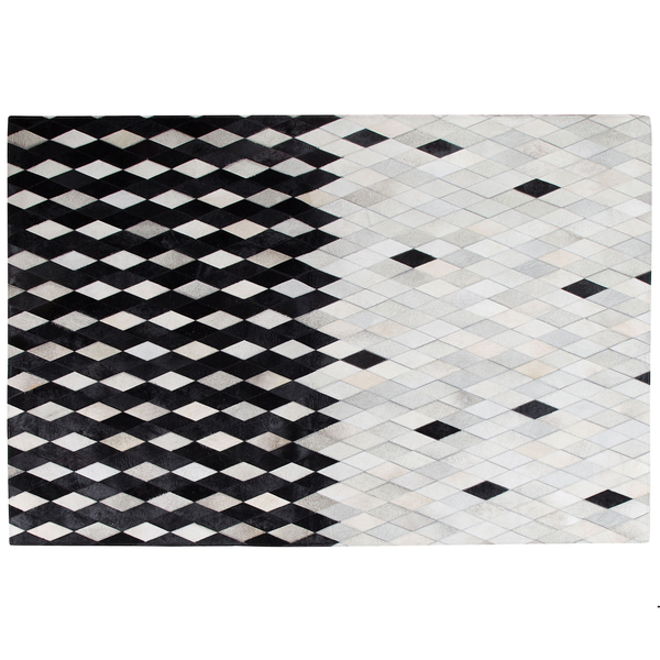 Teppich MALDAN Schwarz 160 x 230 cm Echtleder
