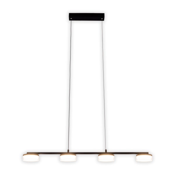 LED Pendelleuchte CIMO aus Metall und Kunststoff in Schwarz, mit integrierter LED, Länge 96 cm