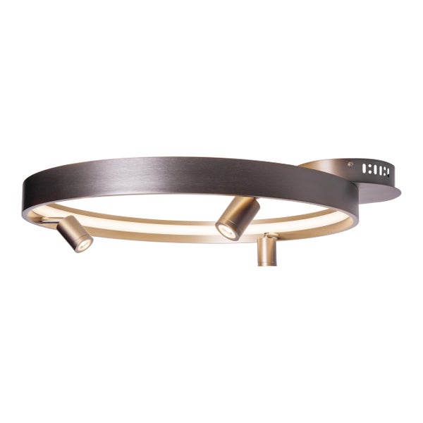 LED Deckenleuchte TRISTAN, moderne Deckenlampe aus Metall und Kunststoff in Stahl-blank, die LEDs sind  fest verbaut. Mit ca. 58 cm  Ødie ideale Beleuchtung für Wohnzimmer, Esszimmer oder Küche.