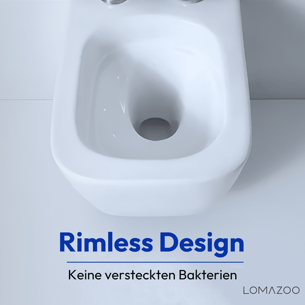 Wand-WC von Lomazoo mit spülrandlosem Design für eine einfache Reinigung und Hygiene.