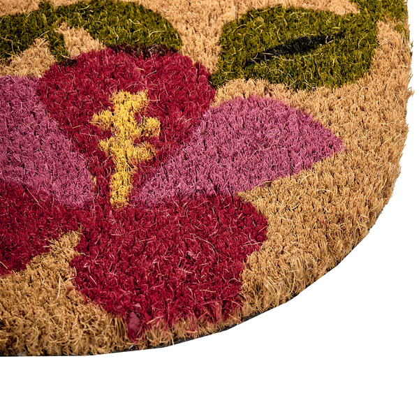 Fußmatte aus Kokosfaser mit Blumenmuster