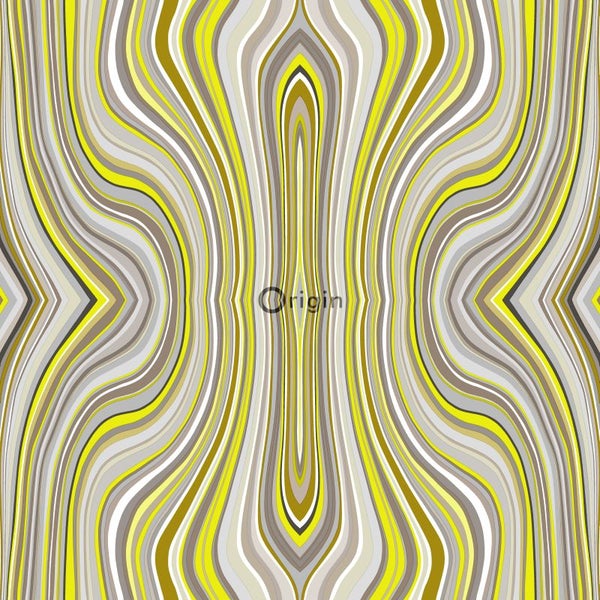 Origin Wallcoverings Tapete grafische Linien Ockergelb - 53 cm x 10.05 m - 347225