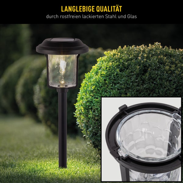 Solarleuchte aus lackiertem, rostfreiem Stahl und Glas für den Außenbereich