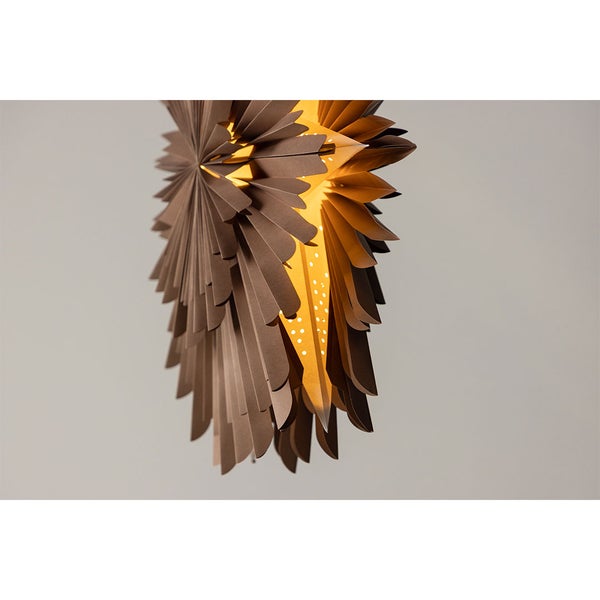Sälen Weihnachtsstern mit Licht Papier Ø80 cm Pendelleuchte braun. 80 X 25 X 80 cm