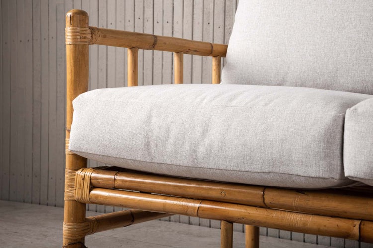 Cane Gartensofa mit Gartenkissen 3 Pers. natur. 180 X 77 X 88 cm