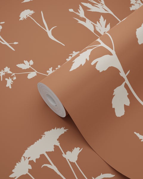 ESTAhome Tapete Feldblumen Terrakotta - 53 cm x 10.05 m - 139396