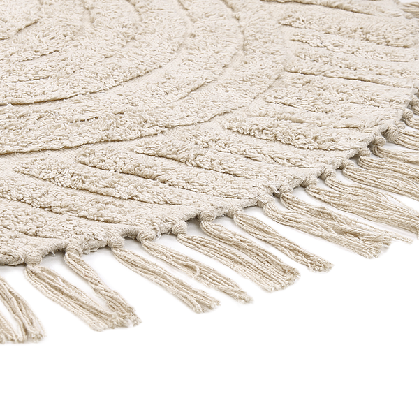 Teppich HALFETI Hellbeige ø 140 cm Baumwolle