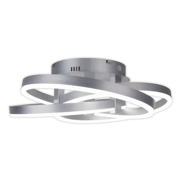 Silberne Deckenleuchte mit Ringdesign
