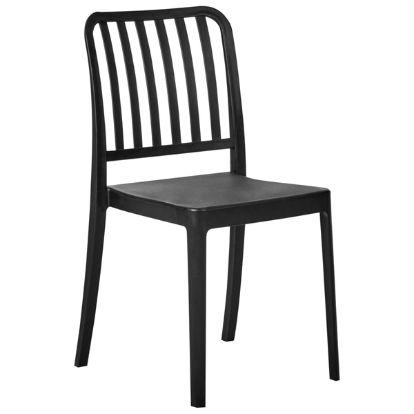 Gartenstuhl 4er Set SERSALE Kunststoff Schwarz