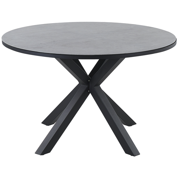 Gartenmöbel Set 4-Sitzer MALETTO/GROSSETO Polyrattan Marmor Optik Grau / Schwarz
