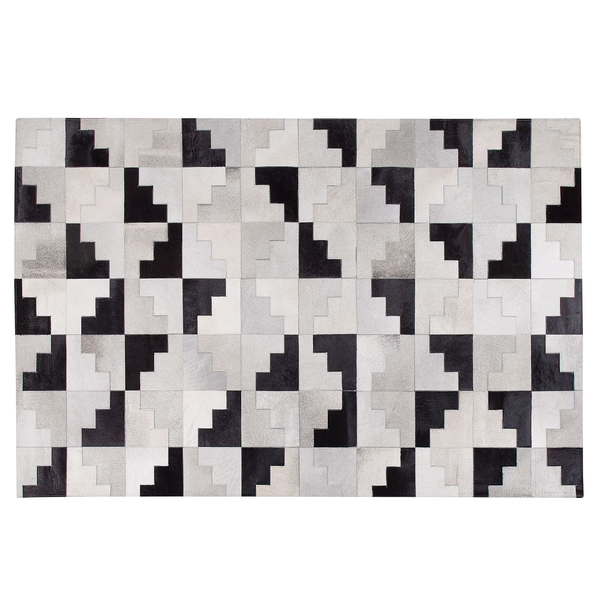 Teppich EFIRLI Grau 140 x 200 cm Echtleder