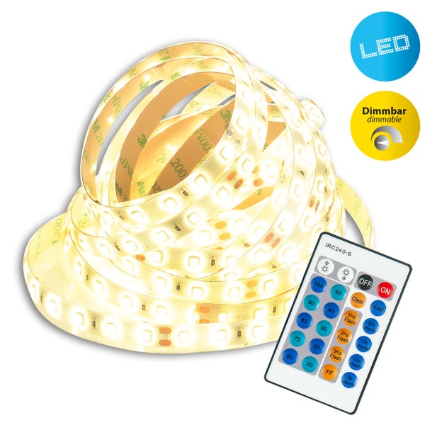 LED Lichtleiste mit Fernbedienung und Dimmbar Symbol