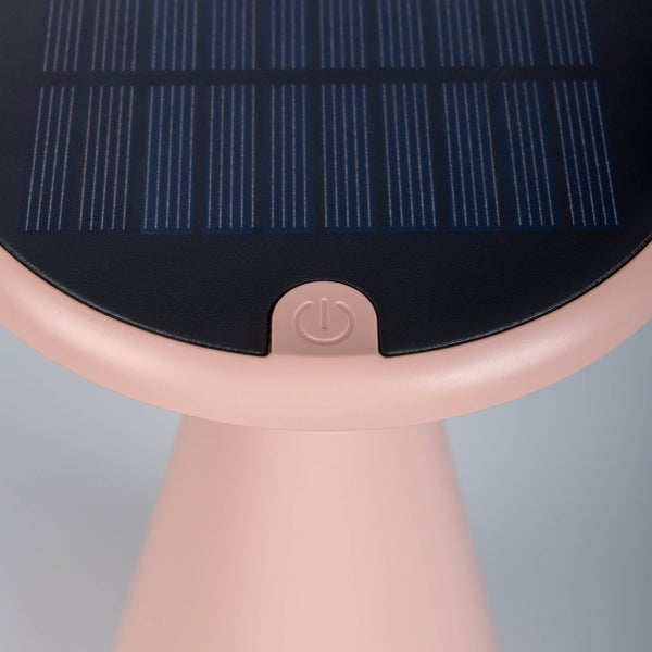 Solar-Akku-Tischleuchte Palu für Außen und Innen, aus Kunststoff in Rosa , 20 cm hoch