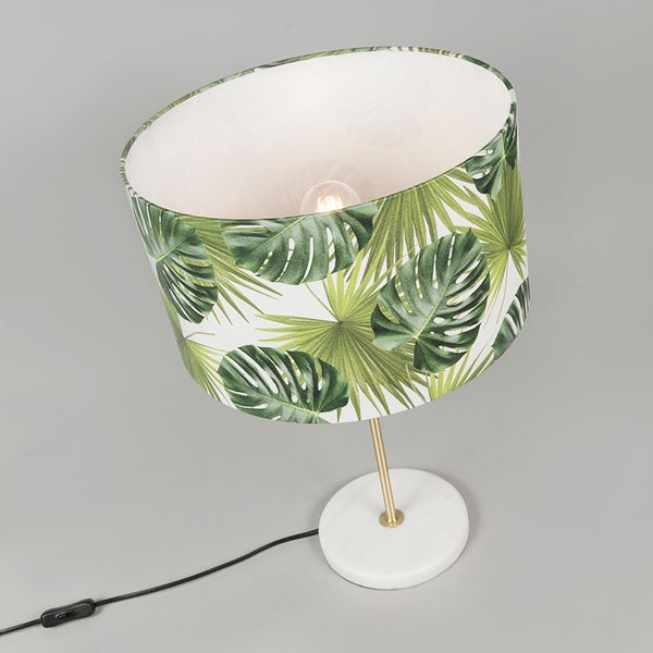 Moderne Messing Tischlampe mit Blattschirm 35 cm - Kaso