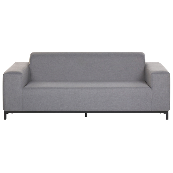 Graues Sofa mit schwarzen Füßen