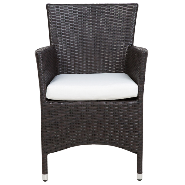 Set mit 2 Stühlen und Sitzkissen ITALY Polyrattan Dunkelbraun