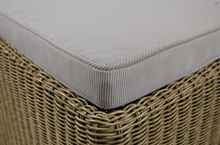 Polyrattan Hocker Gartenhocker Taupe inkl. Auflage hochwertiges Geflecht