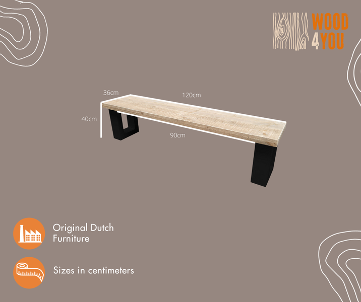 Wood4you - Gartenbank New England Gerüstholz Schwarz 120 cm