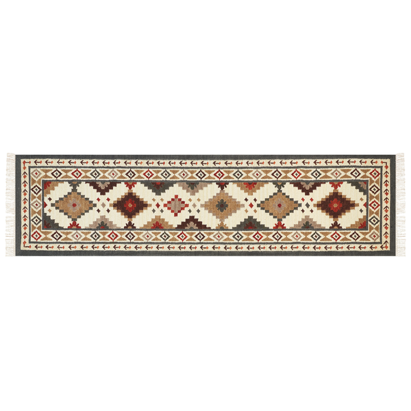 Teppich GHUKASAVAN Bunt 80 x 300 cm Wolle Kelim