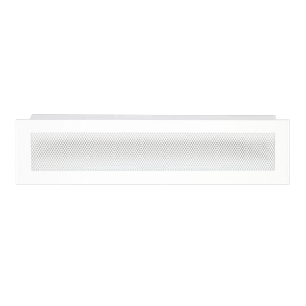 Rechteckige LED Deckenleuchte in schlichtem Design mit Gitterabdeckung