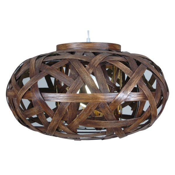 Hängeleuchte aus geflochtenem Holz