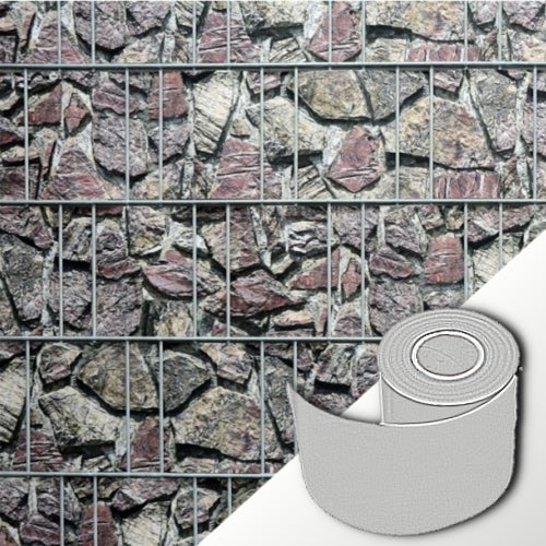 Gabione mit Steinfüllung und Fixierband