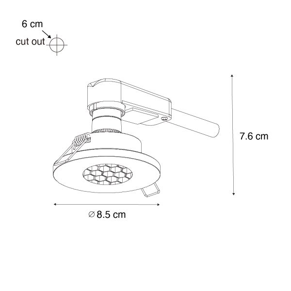 Moderner Badezimmer-Einbaustrahler Gold IP54 – Shed Honey