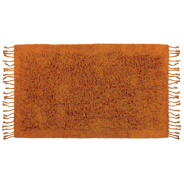 Teppich Baumwolle orange 80 x 150 cm Fransen Shaggy BITLIS