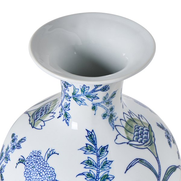 Dekorative Blumenvase aus Keramik mit Blumenmuster