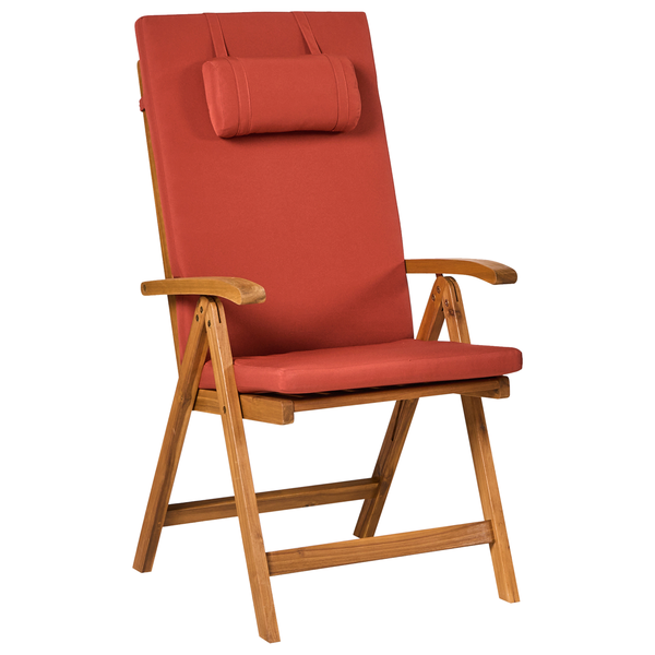 Set mit 2 Stühlen und Sitzkissen JAVA PREMIUM Akazienholz Rot