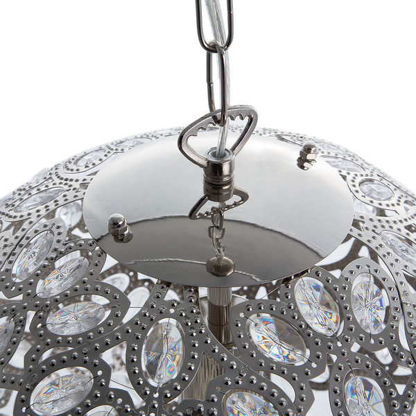 Hängeleuchte Nickel Blumenmuster Kugelform VOLTA