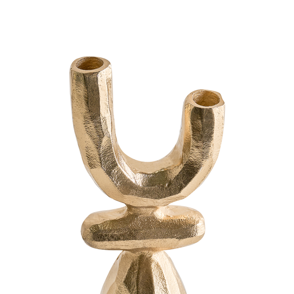 Dekorativer Kerzenständer aus Metall für zwei Kerzen