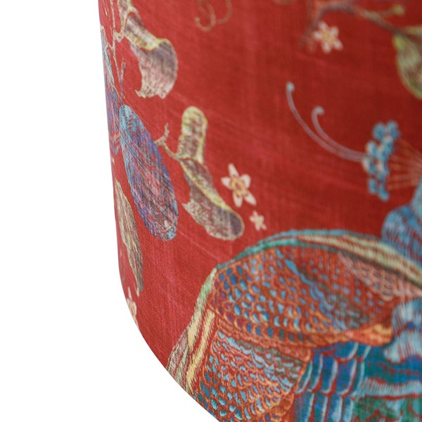 Velour Lampenschirm Pfau Design 40/40/40 Gold innen