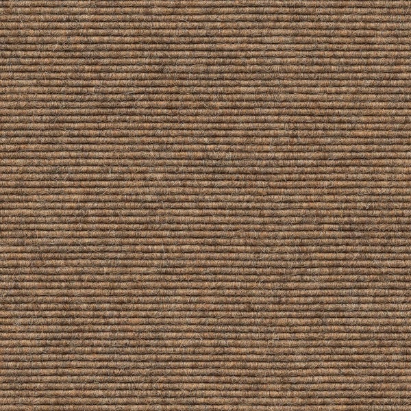 Brauner, gerippter Nadelvlies-Teppichboden aus Textilfasern.
