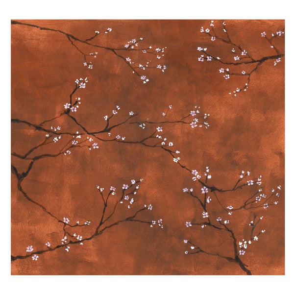 Chinesische Blüte - Fototapete - Kupfer - 280x300 cm