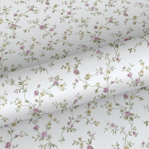 Sanders und Sanders Tapete Blumen Grün, Lila und Weiß - 53 cm x 10 m - 640406