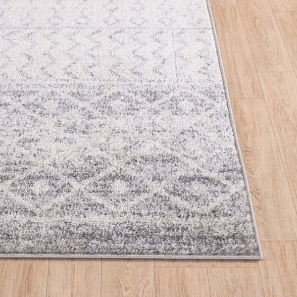 Runder Skandinavischer Boho-Teppich Grau/Weiß Ø 160 cm MILA