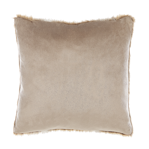 Dekokissen 2er Set HORDEUM Webpelz 45 x 45 cm Hellbraun Ohne Muster