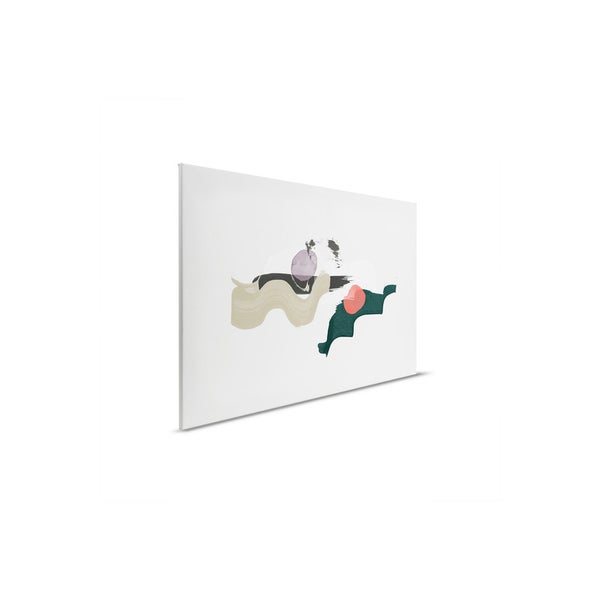 Abstraktes Leinwandbild mit grafischen Formen