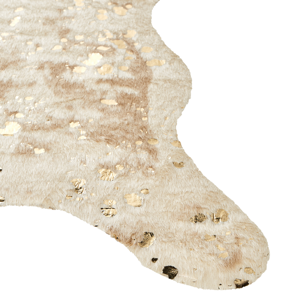 Kunstfell-Teppich Kuh beige mit goldenen Sprenkeln 130 x 170 cm BOGONG