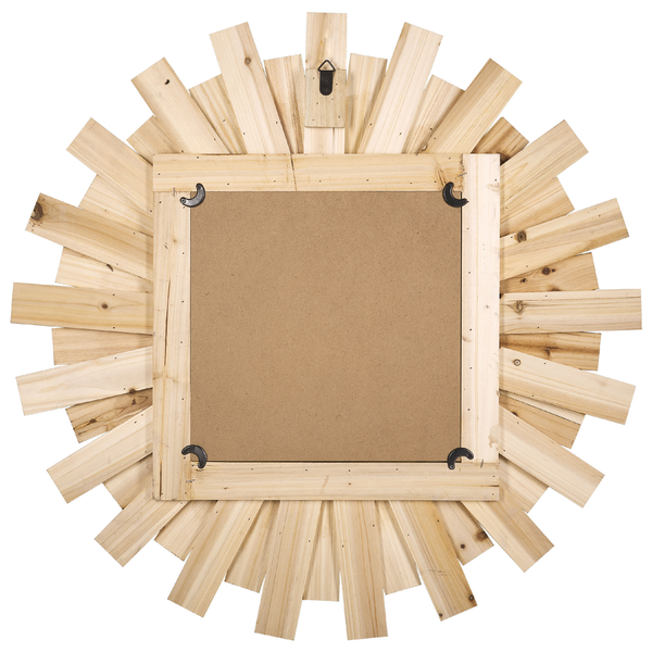 Dekorativer Holzspiegel mit Sonnenstrahlenmuster
