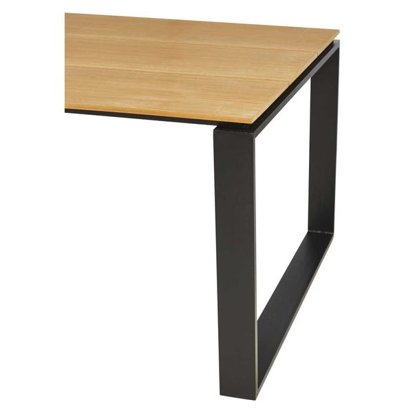 Martinus Gartentisch 100x210cm schwarz,Teak dekor. 210 X 100 X 75 cm