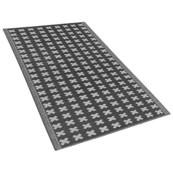 Outdoorteppich ROHTAK Schwarz 90 x 180 cm