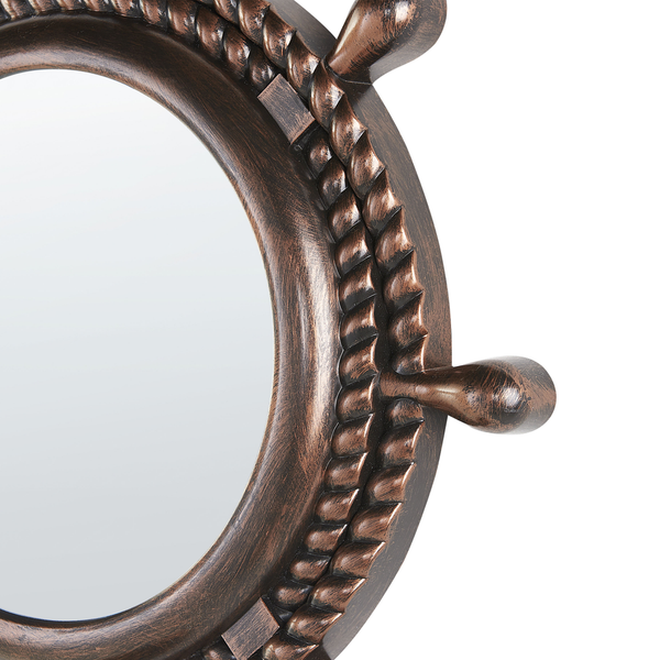 Runder Spiegel mit Rahmen im Steuerrad Design