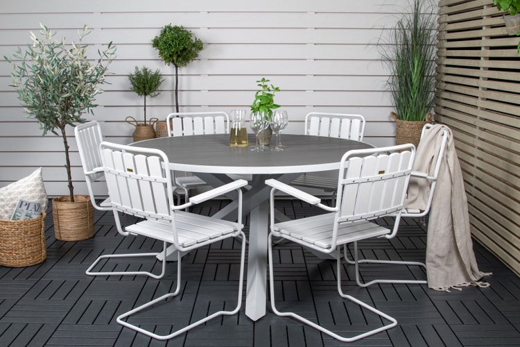 Parma Esstisch Ø140cm weiß grau. 140 X 140 X 73 cm