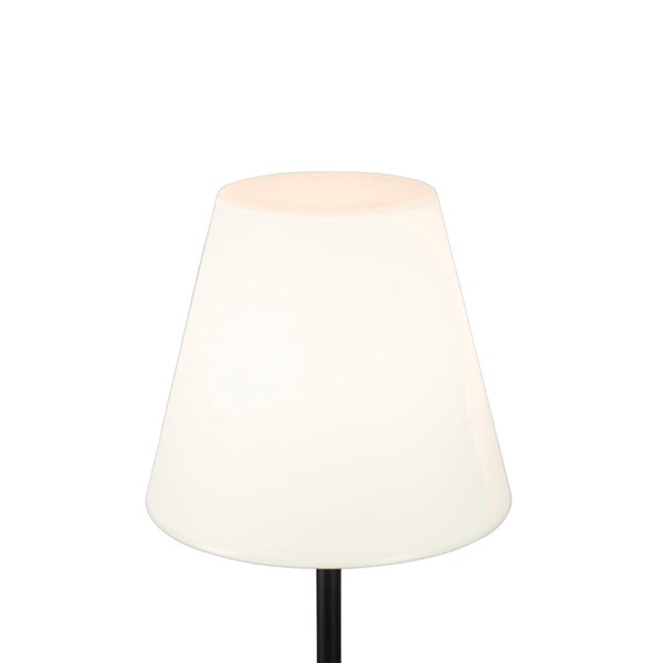 Außen Stehlampe schwarz mit weißem Schirm 35 cm IP65 - Virginia