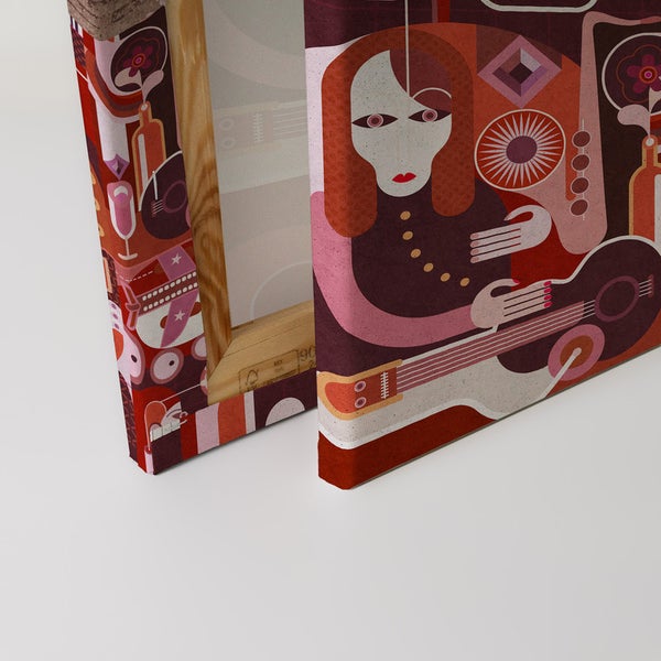 Leinwandbild mit grafischem Musikmotiv