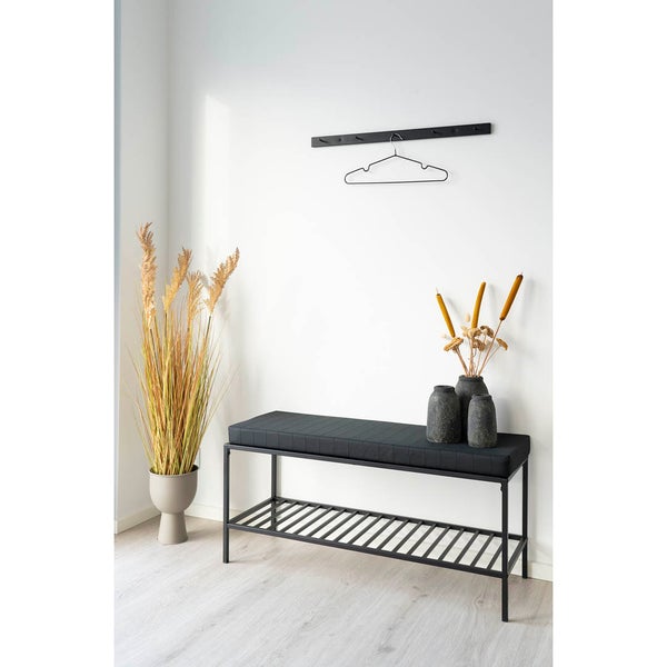 Vita Wandgarderobe 5 Haken schwarz. 4 X 70 X 4 cm