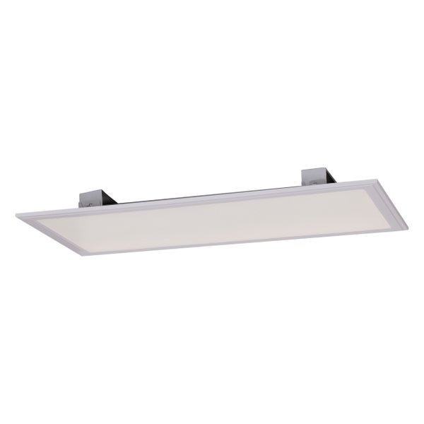 LED Aufbaupanel SORRISO, Aufbauleuchte aus Metall und Kunststoff in Weiß mit fest verbauten LEDs, 30 x 60 cm groß für Innenräume